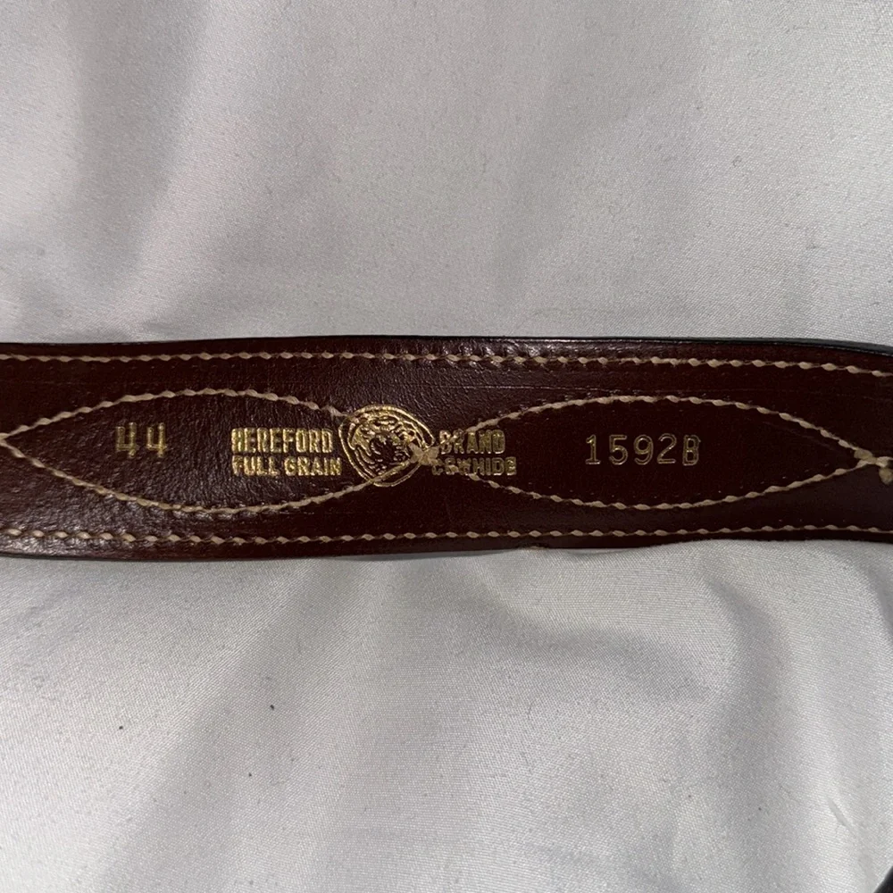 Vintage Brown Men's Buckle-less Belt Hereford Brand Full Grain Cowhide